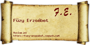 Füzy Erzsébet névjegykártya